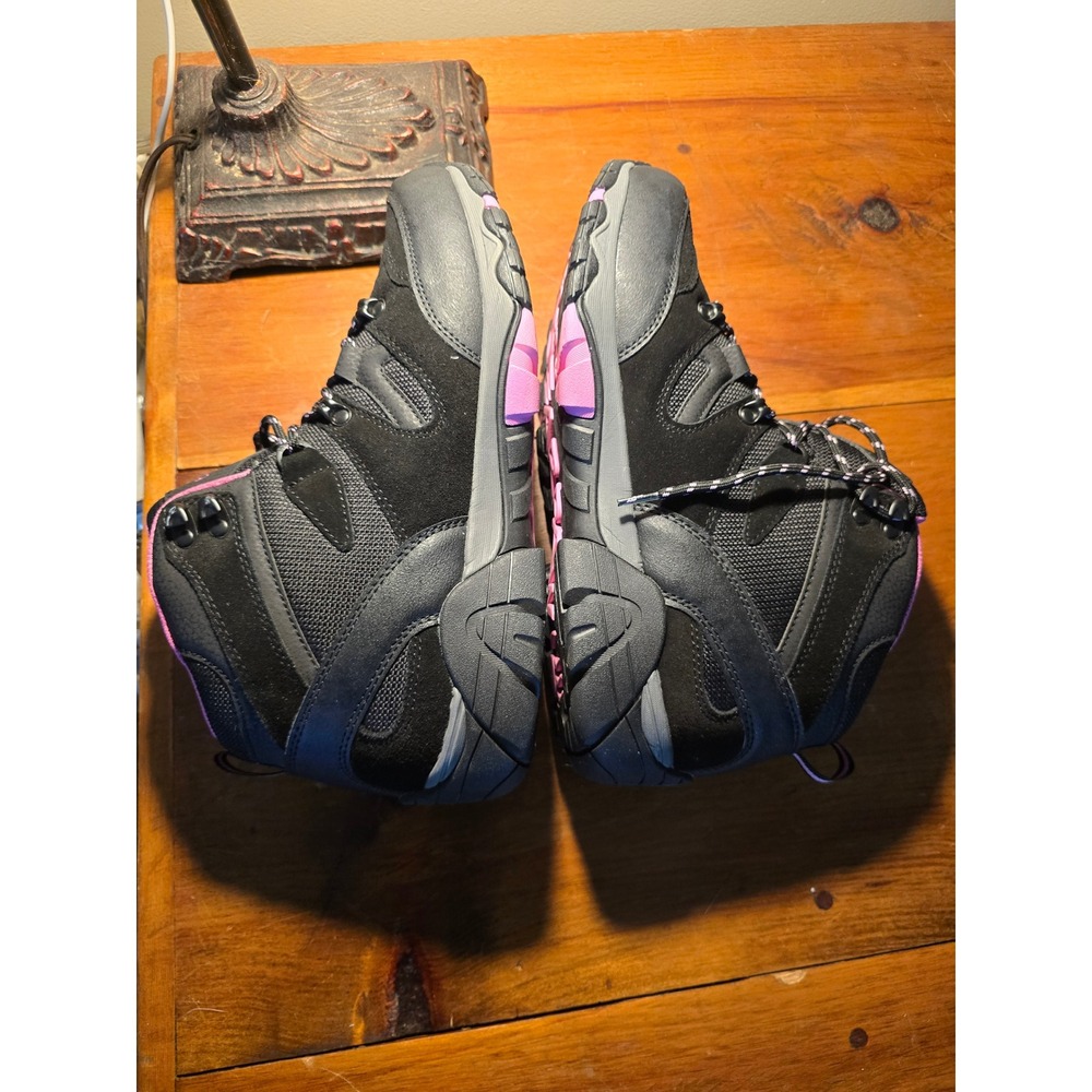 Bearpaw Corsica Wide Womens Black Pink Waterproof Hiking Boots 4390X Size 12 - Picture 4 of 7